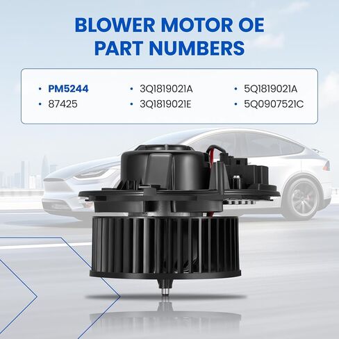 HVAC Blower Motor PM5244 Compatible with Audi A3 Quattro Q3 RS3 S3, Blower for 5Q1819021A, 5Q0907521C A/C Blower Motor Assembly Compatible with Volkswagen Atlas e-Golf Golf GTI Jetta Tiguan in Saudi Arabia
