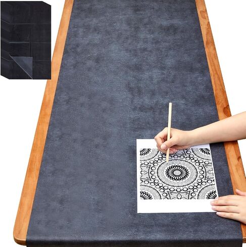 Dinifee 5 Sheets Large Carbon Paper for Tracing 20.3 x 36 Inch Graphite Transfer Paper Waxed Carbon Transfer Paper for Wood, Paper, Canvas, Woodworking Patterns, Fabric, Sketch Drawing, Black in Kuwait
