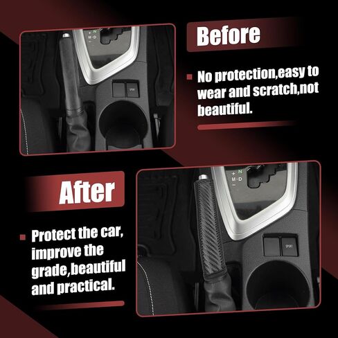 X AUTOHAUX Car Handbrake Cover Protector Carbon Fiber Pattern for Toyota Corolla RAV4 2014 2015 2016 2017 2018 in Saudi Arabia