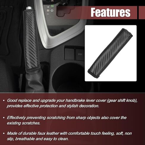 X AUTOHAUX Car Handbrake Cover Protector Carbon Fiber Pattern for Toyota Corolla RAV4 2014 2015 2016 2017 2018 in Saudi Arabia
