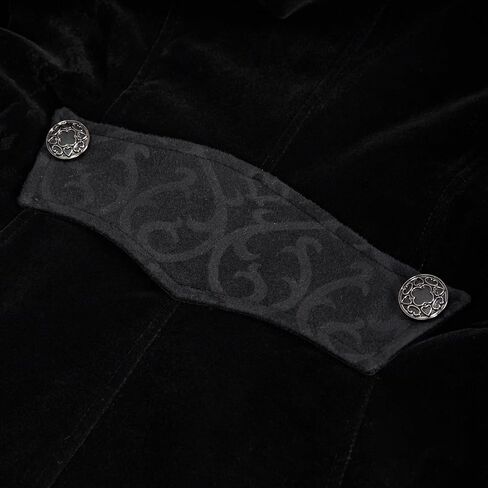 Men's Gothic Velvet Coat medieval victorian vampire costume Intricate Embroidery Metal Ornaments in Saudi Arabia