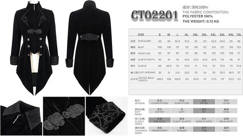 Men's Gothic Velvet Coat medieval victorian vampire costume Intricate Embroidery Metal Ornaments in Saudi Arabia