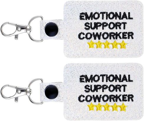 2 Pcs Emotional Support Coworker Keychain - Funny Office Gift for Work Bestie, Stress Relief Colleague Present Retirement Birthday Farewell Gift for Women & Men in Saudi Arabia
