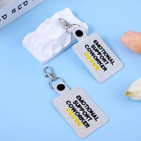 2 Pcs Emotional Support Coworker Keychain - Funny Office Gift for Work Bestie, Stress Relief Colleague Present Retirement Birthday Farewell Gift for Women & Men in Saudi Arabia