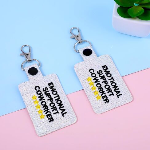 2 Pcs Emotional Support Coworker Keychain - Funny Office Gift for Work Bestie, Stress Relief Colleague Present Retirement Birthday Farewell Gift for Women & Men in Saudi Arabia