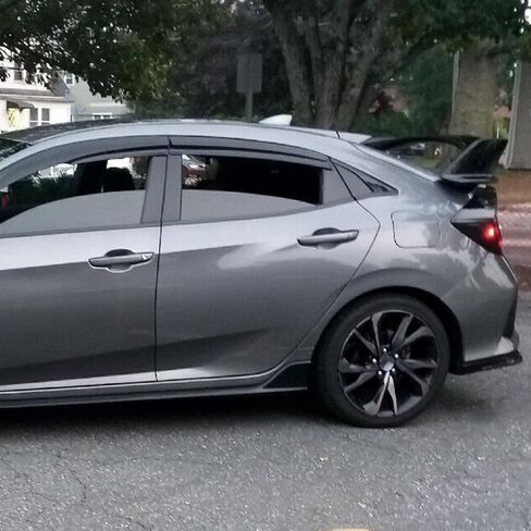 جناح صندوق السيارة الخلفي من KUAFU متوافق مع 2016-2021 Honda Civic Hatchback Type-R نمط غطاء صندوق السيارة وجناح الشفاه منحرف الهواء ABS بلاستيك (أسود غير لامع) in Saudi Arabia