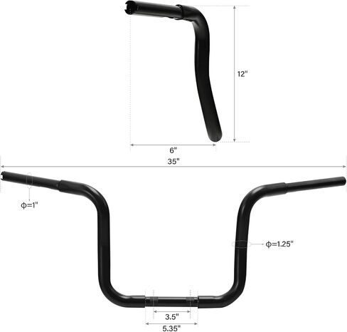 TCT-MOTORPARTS Chrome 16" Rise Ape Hanger 1 1/4" Handle Bar Fits for Harley Sportster XL 1200 Softail Dyna in Saudi Arabia