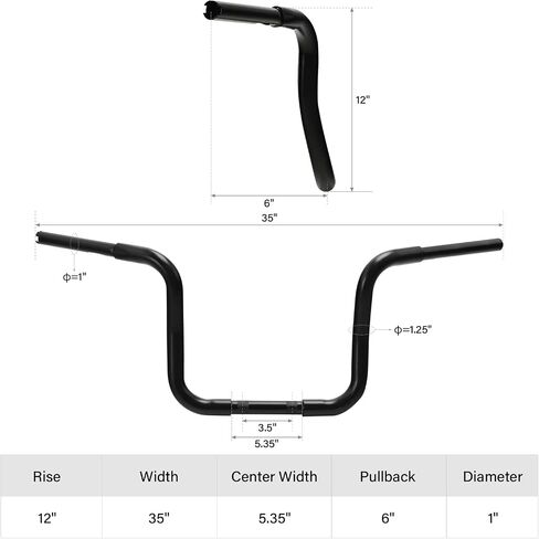 TCT-MOTORPARTS Chrome 16" Rise Ape Hanger 1 1/4" Handle Bar Fits for Harley Sportster XL 1200 Softail Dyna in Saudi Arabia