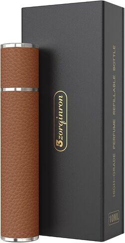 10ML Genuine Leather Atomizer Sprayer for Perfume - Portable Mini Cologne Sprayer for Woman Man - Perfume Travel Refillable Bottle,Travel Essential Fragrance Spray Bottle (Black) in Saudi Arabia