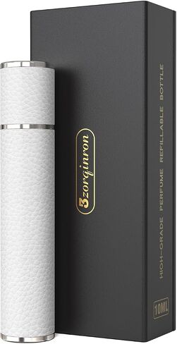 10ML Genuine Leather Atomizer Sprayer for Perfume - Portable Mini Cologne Sprayer for Woman Man - Perfume Travel Refillable Bottle,Travel Essential Fragrance Spray Bottle (Black) in Saudi Arabia