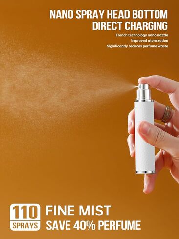 10ML Genuine Leather Atomizer Sprayer for Perfume - Portable Mini Cologne Sprayer for Woman Man - Perfume Travel Refillable Bottle,Travel Essential Fragrance Spray Bottle (Black) in Saudi Arabia