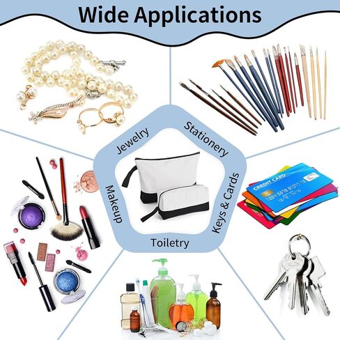 20 Pcs Canvas Makeup Bag with Bottom, 12oz Cotton Cosmetic Bag Set Bulk Multi-Purpose DIY Heat Transfer Makeup Bags with Black Zipper for Bridesmaid Makeup Bag Travel Toiletry Pouch Storage, Halloween in Kuwait