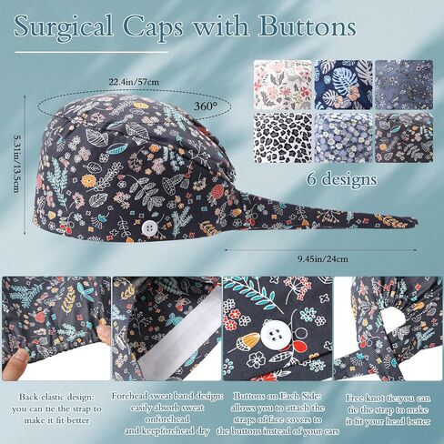 12 Pcs Surgical Tech Week Gift Set Scrub Caps and Canvas Makeup Bags Surgical Technologist Appreciation Gift Bulk for Nurse Doctor Staff Medical in Saudi Arabia