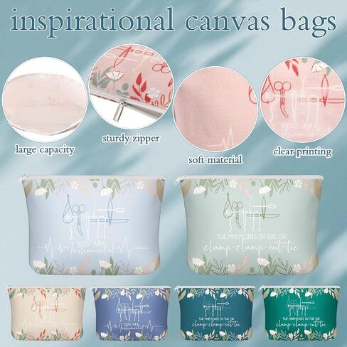 12 Pcs Surgical Tech Week Gift Set Scrub Caps and Canvas Makeup Bags Surgical Technologist Appreciation Gift Bulk for Nurse Doctor Staff Medical in Saudi Arabia