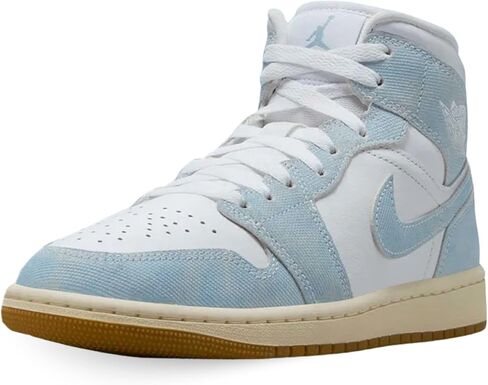 حذاء Air Jordan 1 Mid SE للسيدات أبيض/أزرق شراعي-غامق بني فاتح in Kuwait