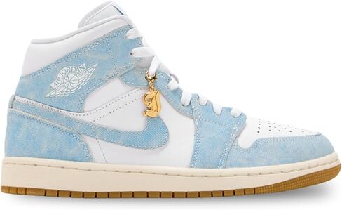 حذاء Air Jordan 1 Mid SE للسيدات أبيض/أزرق شراعي-غامق بني فاتح in Kuwait