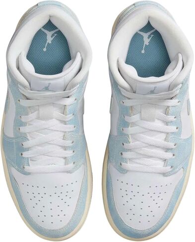 حذاء Air Jordan 1 Mid SE للسيدات أبيض/أزرق شراعي-غامق بني فاتح in Kuwait