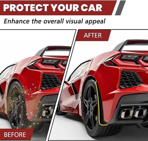اللوحات الطينية الواقية من الرذاذ من Kojem متوافقة مع 2020-2025 Chevy شيفروليه كورفيت C8 بديلة لـ 84263453 84263457 نمط ممتد أمامي وخلفي 4 قطع من ألياف الكربون in Saudi Arabia