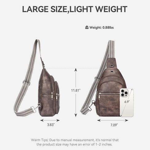 BOSTANTEN 7L Sling Bag For Women CrossBody Bags Large Cross Body Purse Vegan Leather Sling Backpack for Travel Essentials in Saudi Arabia