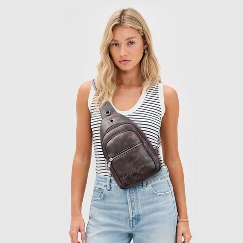 BOSTANTEN 7L Sling Bag For Women CrossBody Bags Large Cross Body Purse Vegan Leather Sling Backpack for Travel Essentials in Saudi Arabia