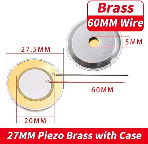 10PCS/lot 12MM 15MM 20MM 27MM 35MM Brass Buzzer Sheet with Aluminum Shell Sound Cavity Welding Wire Piezoelectric Ceramic Sheet(10PCS 15MM) in Saudi Arabia
