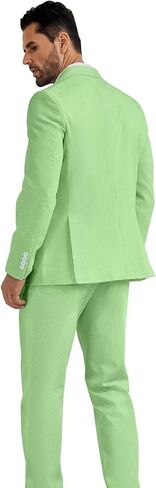 High-End Suits Men's Striped Seersucker Suits 2 Piece Slim Fit Wedding Double Breasted Tuxedo Summer Beach Suits Sets in Kuwait