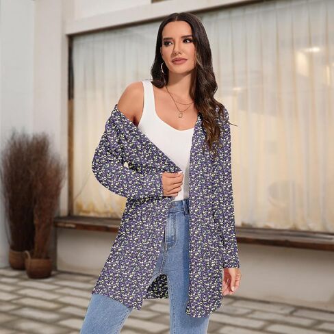 Womens Fall Lightweight Cardigans Long Sleeve Open Front Casual Trendy Knit Coat with Pocket in Saudi Arabia