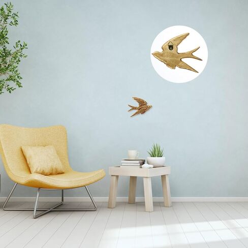 DOITOOL Bird Wall Art Swallow Wall Sculptures: Resin Birds Figurines Vintage Hanging Bird Ornament 3D Flying Birds Decoration Swallow Hanging Ornament for Home Living Room Garden Decor in Saudi Arabia