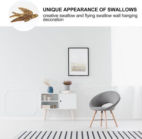 DOITOOL Bird Wall Art Swallow Wall Sculptures: Resin Birds Figurines Vintage Hanging Bird Ornament 3D Flying Birds Decoration Swallow Hanging Ornament for Home Living Room Garden Decor in Saudi Arabia