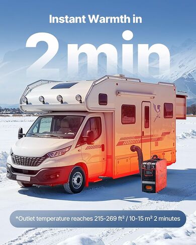 VEVOR Diesel Heater, 8KW, DC 12V, All in One Portable Diesel Air Heater with Bluetooth APP Control, Remote Control and LCD Screen, 1.2 Gal Fuel Tank for Vehicles, Vans, RVs, Campers, and Garages in Saudi Arabia