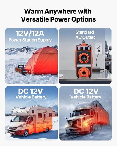 VEVOR Diesel Heater, 8KW, DC 12V, All in One Portable Diesel Air Heater with Bluetooth APP Control, Remote Control and LCD Screen, 1.2 Gal Fuel Tank for Vehicles, Vans, RVs, Campers, and Garages in Saudi Arabia