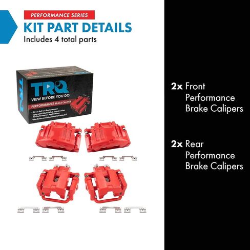 TRQ Brake Caliper Set Performance Compatible with 2005-2011 Chrysler 300 2009-2011 Dodge Challenger 2007-2011 Charger 2005-2008 Magnum in Saudi Arabia