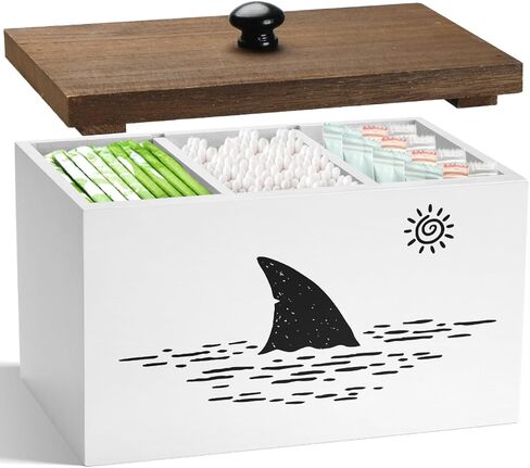 Tampon Holder for Bathroom,White Feminine Product Organizer,Girl Stuff Box for Bathroom,Pad and Tampon Organizer for Bathroom,Pad Holder for Bathroom,Shark Week Bathroom Organizer,Bathroom Accessories in Kuwait
