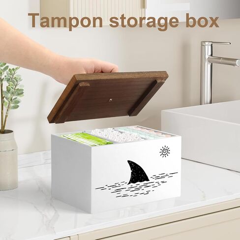 Tampon Holder for Bathroom,White Feminine Product Organizer,Girl Stuff Box for Bathroom,Pad and Tampon Organizer for Bathroom,Pad Holder for Bathroom,Shark Week Bathroom Organizer,Bathroom Accessories in Kuwait