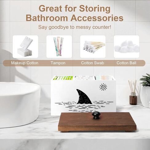 Tampon Holder for Bathroom,White Feminine Product Organizer,Girl Stuff Box for Bathroom,Pad and Tampon Organizer for Bathroom,Pad Holder for Bathroom,Shark Week Bathroom Organizer,Bathroom Accessories in Kuwait