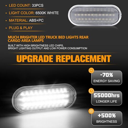 مجموعة مصابيح LED لسرير الشاحنة من Gempro لسيارة Ford F150 Raptor F250 F350 F450 Super Duty Pickup Truck، 6000K أبيض in Kuwait