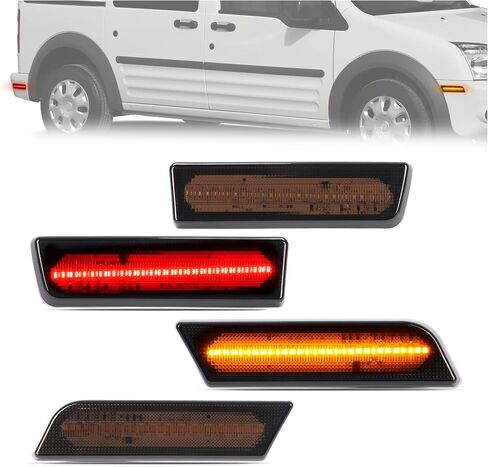 مصباح علامة جانبي LED أمامي من HECASA متوافق مع بديل 2010-2013 Ford Transit Connect لـ 9T1Z15A201B 9T1Z15A201C عدسة دخان أمامية كهرمان - قطعتان in Saudi Arabia
