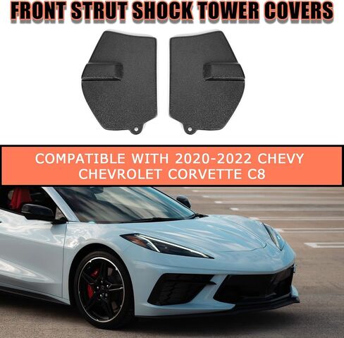 KUAFU Front Strut/Shock Tower Covers Compatible with 2020-2022 Chevrolet Corvette C8 Front Shock Absorbing Tower Cover with Mag Ride ABS Plastic in Saudi Arabia