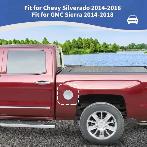 for Silverado Gas Cap Tank Door Cover Fit for Chevy Silverado GMC Sierra 2014-2018 Chrome Exterior Accessories in Saudi Arabia