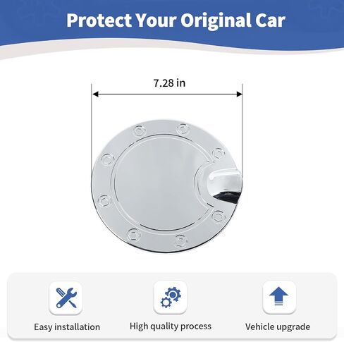 for Silverado Gas Cap Tank Door Cover Fit for Chevy Silverado GMC Sierra 2014-2018 Chrome Exterior Accessories in Saudi Arabia