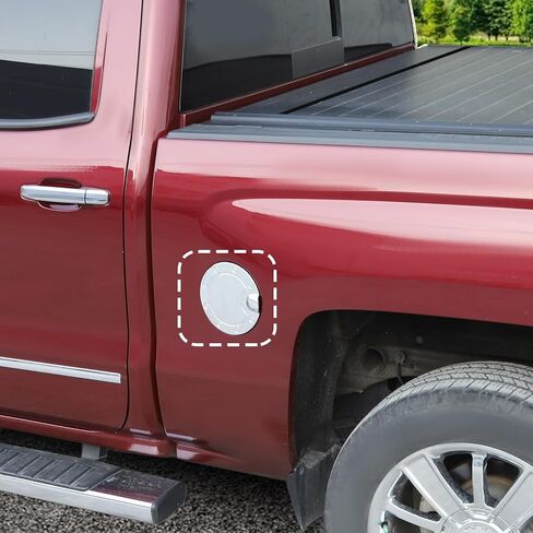 for Silverado Gas Cap Tank Door Cover Fit for Chevy Silverado GMC Sierra 2014-2018 Chrome Exterior Accessories in Saudi Arabia
