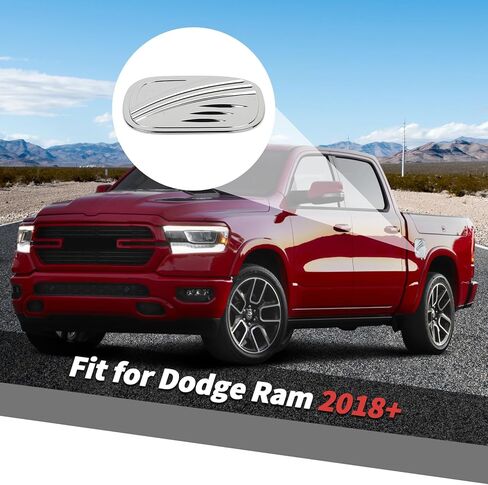 Fuel Tank Cap Gas Cover Trim Fit for Dodge Ram 2018-2024 (Chrome) in Saudi Arabia