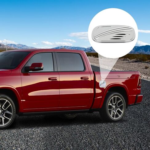 Fuel Tank Cap Gas Cover Trim Fit for Dodge Ram 2018-2024 (Chrome) in Saudi Arabia