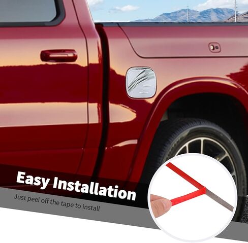 Fuel Tank Cap Gas Cover Trim Fit for Dodge Ram 2018-2024 (Chrome) in Saudi Arabia