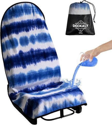 Car Seat Towel Covers with Storage Bag, Waterproof Sweatproof Towel Seat Cover Universal Front Seat Covers Washable Non-Slip Seat Protector for Workouts(Blue & White - Point, 1Pcs Front Seat Cover) in Saudi Arabia