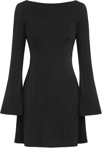 CIDER Mini Dress Backless Bodycon Neck Long Sleeve Party Dress in Saudi Arabia