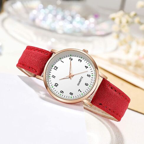 Women's Watches, Classic Quartz Watch with Luminouse Easy Read Dial, Leather Watch Band, Vintage Small Face Round Watches for Women, Birthday Gift for Ladies in Saudi Arabia