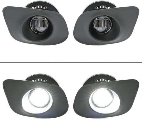 KUAFU LED Fog Light Kit Compatible with 2015-2023 Dodge Charger SRT Hellcat Replacement for 68280429AA 68280428AA 68228884AC Fog Lamp Set w/Bezel Wires Harness in Saudi Arabia