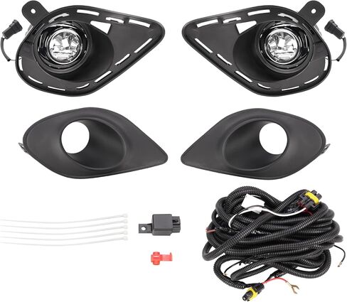 KUAFU LED Fog Light Kit Compatible with 2015-2023 Dodge Charger SRT Hellcat Replacement for 68280429AA 68280428AA 68228884AC Fog Lamp Set w/Bezel Wires Harness in Saudi Arabia