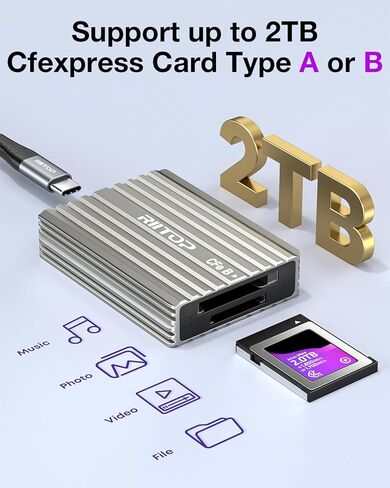 CF Express Type B Card Reader RIITOP USB C to CFexpress Type-B Memory Card Adapter up to 10Gbps in Kuwait